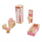 Set mobilier Bathroom - Baie de jucarie din lemn pentru copii Set mobilier Bathroom - Baie de jucarie din lemn pentru copii
